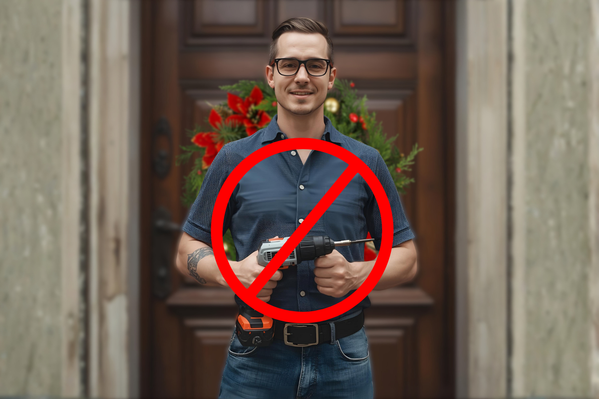 front door no drilling decoration